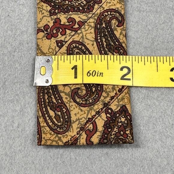 Vintage RARE ERNST Mens Tie Red Gold Black Paisley Handmade Batik Cotton Necktie - Picture 5 of 8